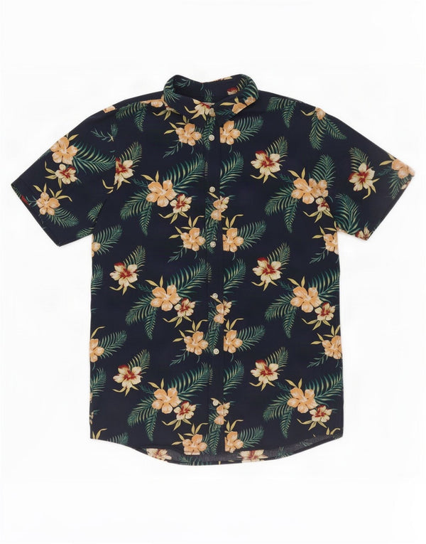 Jack & Jones Boys Hawaiian Short Sleeve Shirt 15-16 Years Navy Blue Floral
