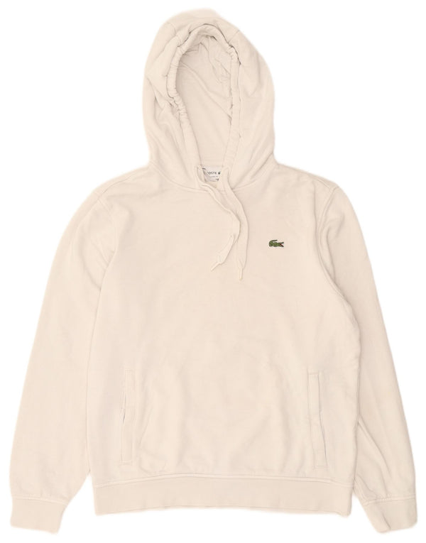 Lacoste Mens Classic Fit Hoodie Jumper Size 4 Medium White Cotton