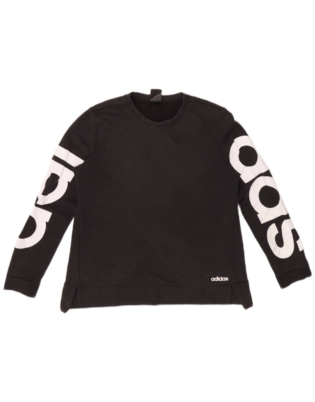 Adidas Womens Climalite Graphic Sweatshirt Jumper IT 44 Medium Black Cotton