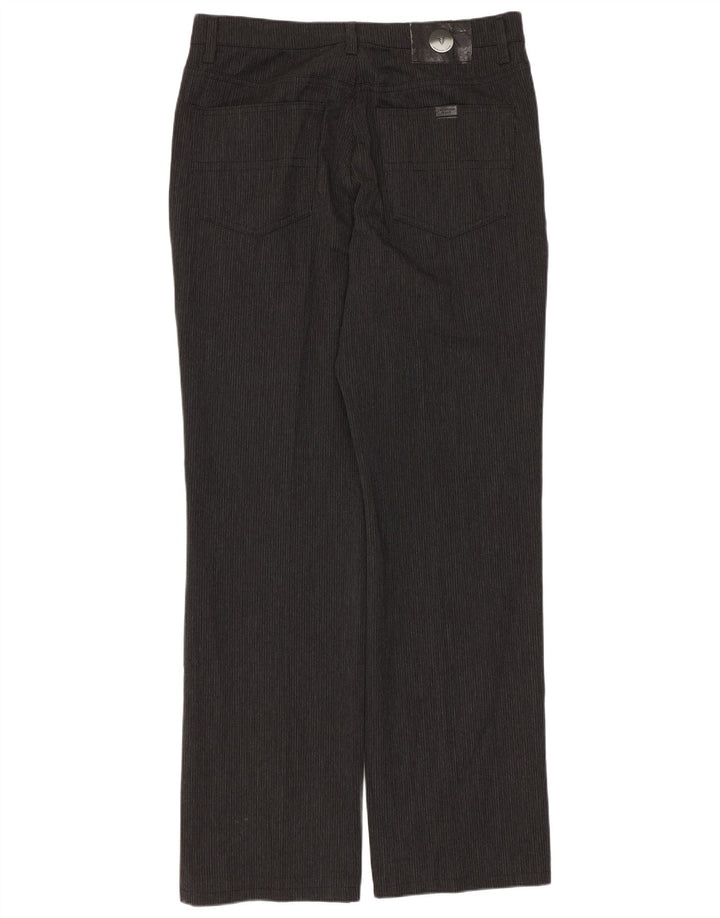 TRUSSARDI Mens Straight Casual Trousers W33 L31  Grey Pinstripe Polyester