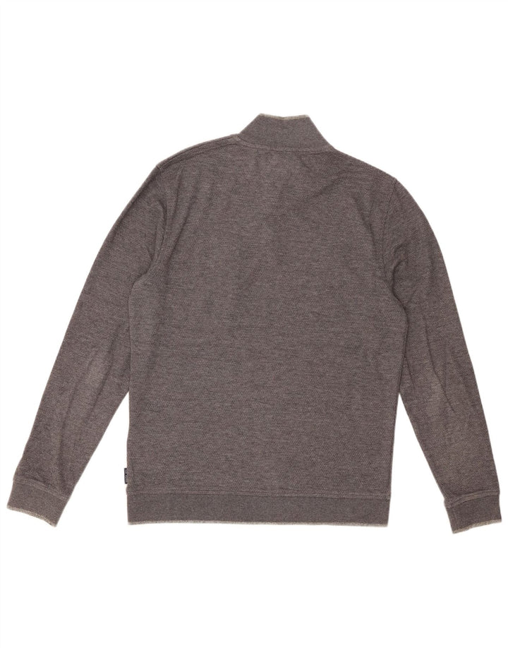 TED BAKER Mens Zip Neck Sweatshirt Jumper Size 3 Medium Grey Cotton