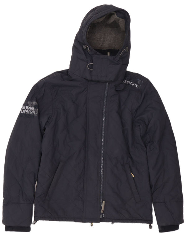 SUPERDRY Womens Graphic Windbreaker Jacket UK 14 Medium Navy Blue