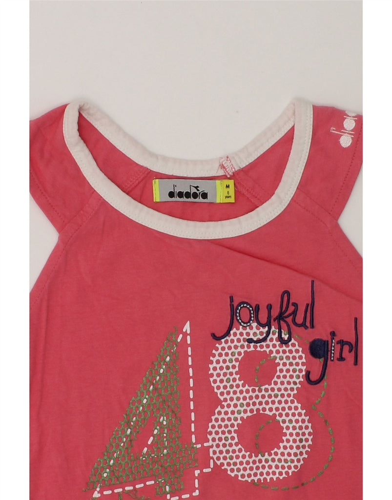 DIADORA Girls Graphic Vest Top 5-6 Years Medium Pink Cotton | Vintage Diadora | Thrift | Second-Hand Diadora | Used Clothing | Messina Hembry 