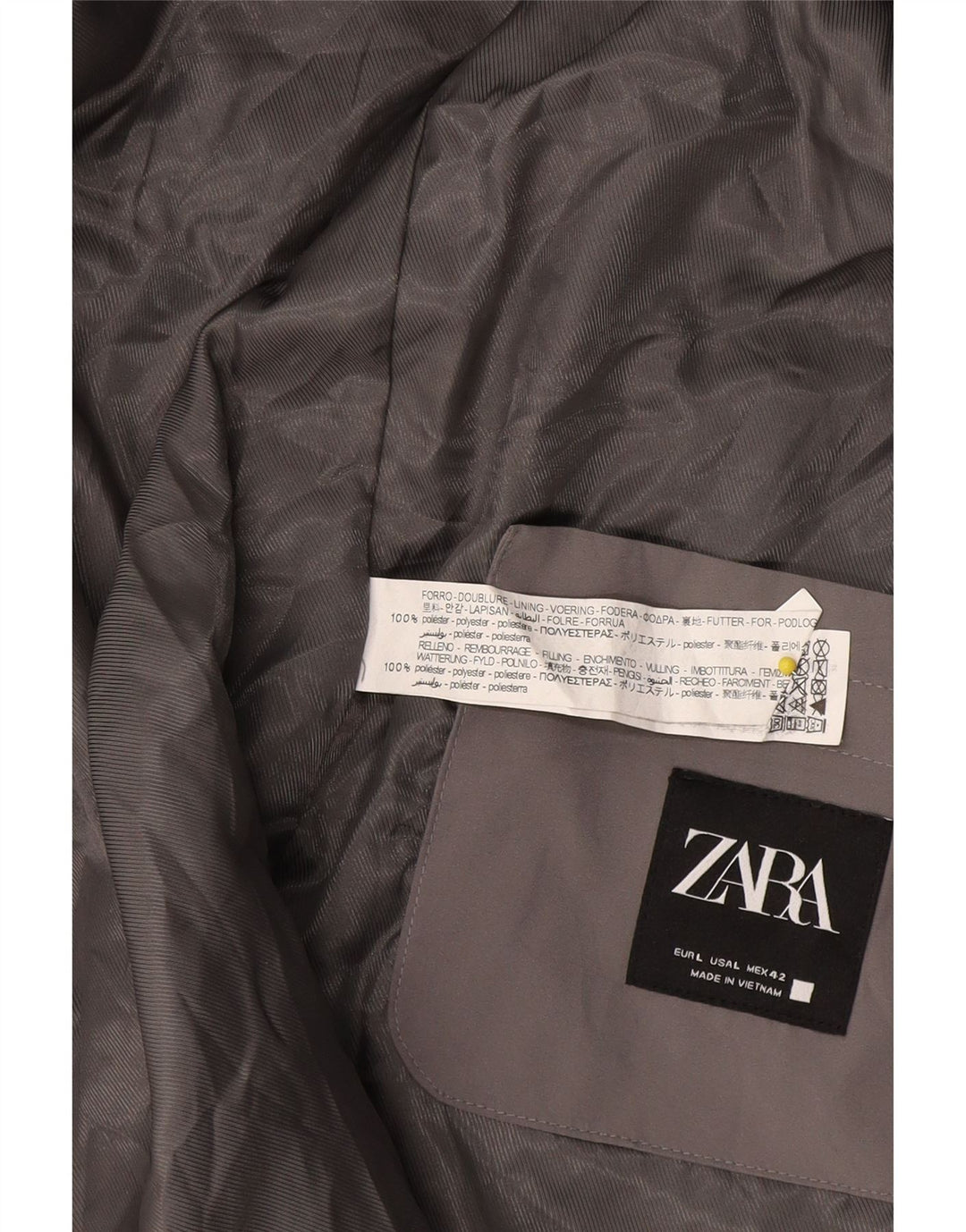 Zara Mens Gilet UK 40 Large Grey Polyester