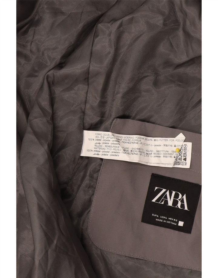 Zara Mens Gilet UK 40 Large Grey Polyester