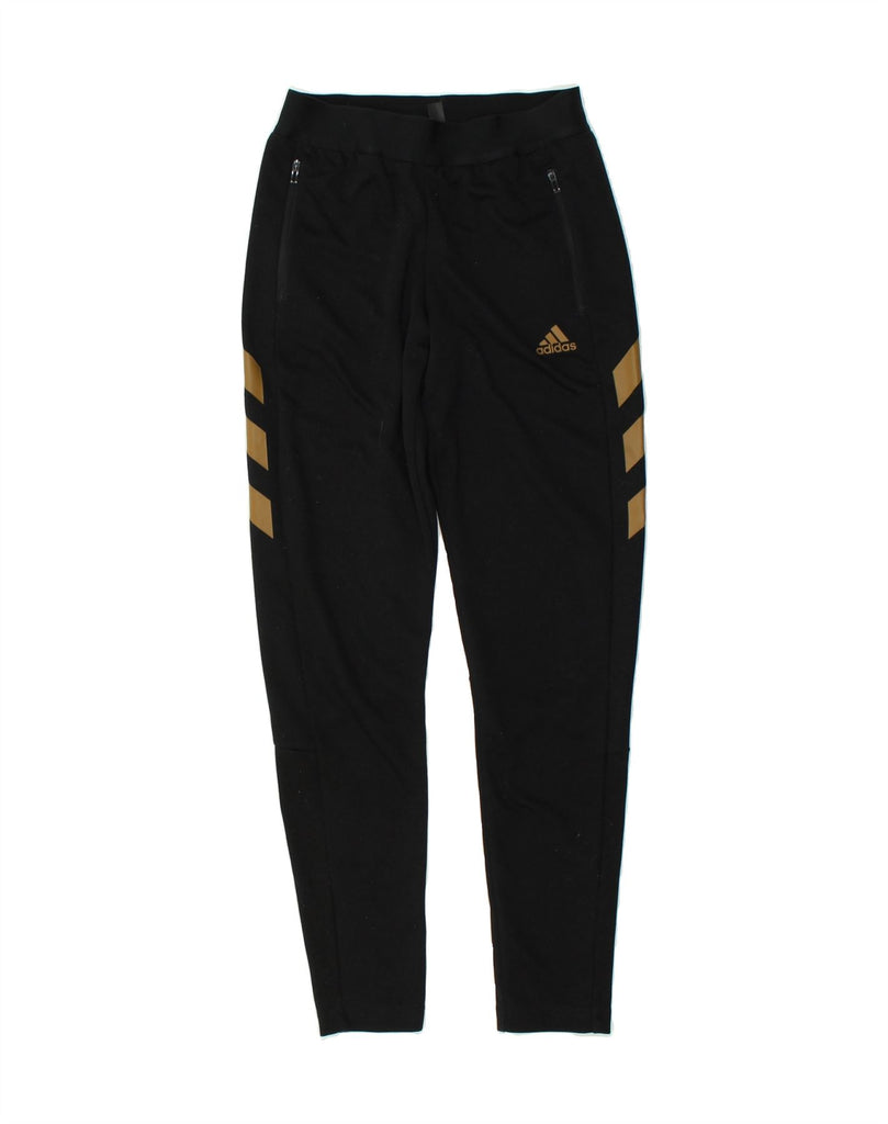 ADIDAS Girls Graphic Tracksuit Trousers 13-14 Years Black Polyester | Vintage Adidas | Thrift | Second-Hand Adidas | Used Clothing | Messina Hembry 