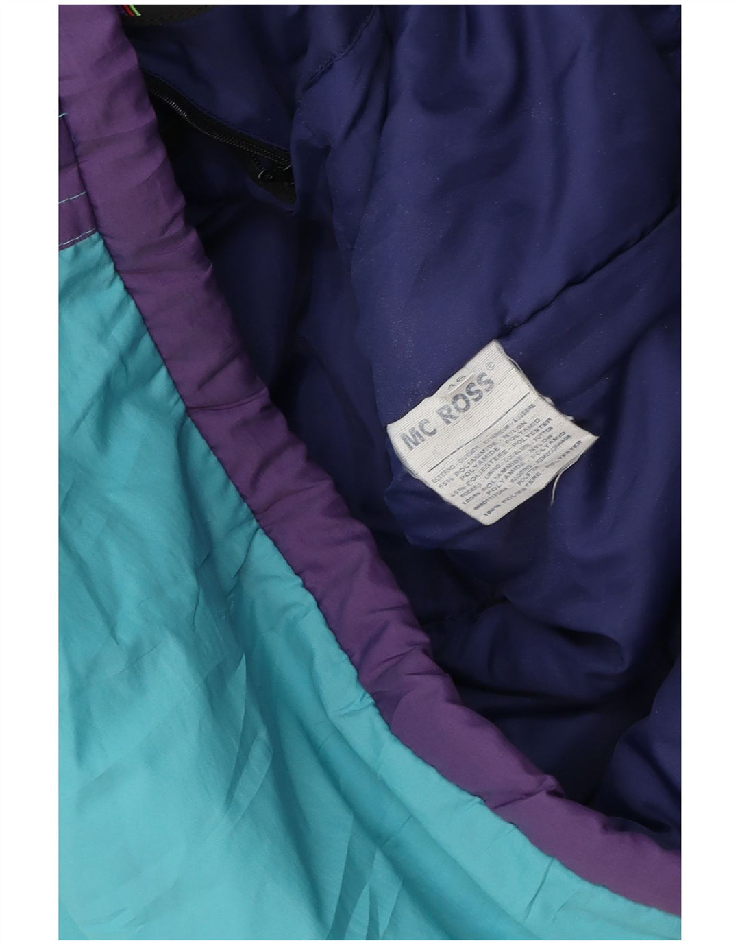 MC ROSS Mens Loose Fit Ski Jacket IT 46 Small Blue Colourblock Nylon