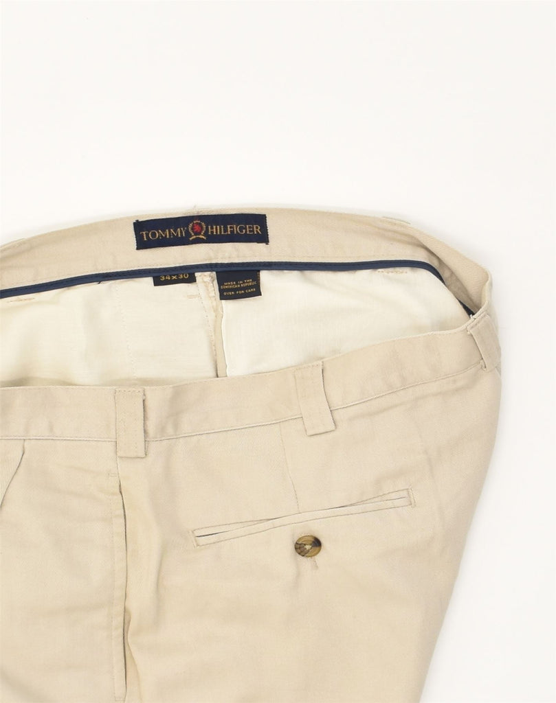 TOMMY HILFIGER Mens Pegged Chino Trousers W34 L30  Beige Cotton | Vintage Tommy Hilfiger | Thrift | Second-Hand Tommy Hilfiger | Used Clothing | Messina Hembry 