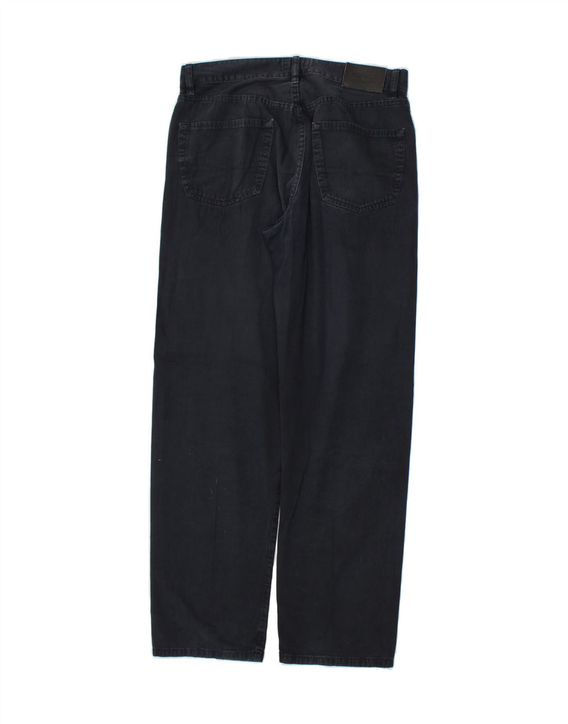 HUGO BOSS Mens Arkansas Straight Casual Trousers W34 L32  Navy Blue Cotton | Vintage Hugo Boss | Thrift | Second-Hand Hugo Boss | Used Clothing | Messina Hembry 