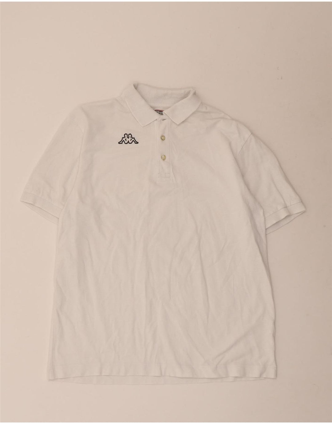 Kappa Mens Polo Shirt XL White Cotton