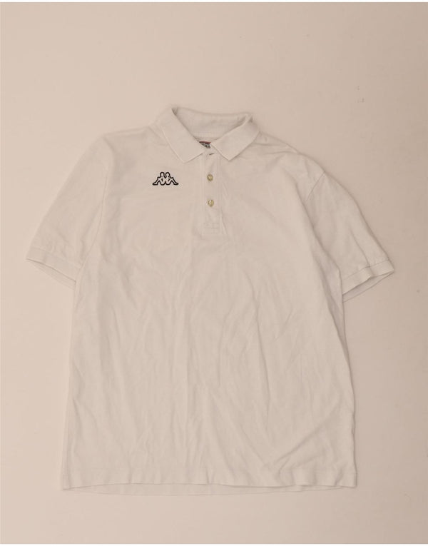 Kappa Mens Polo Shirt XL White Cotton
