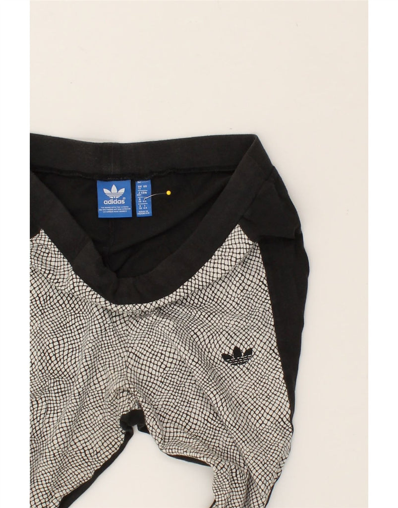 ADIDAS Womens Leggings UK 12 Medium Black Colourblock | Vintage Adidas | Thrift | Second-Hand Adidas | Used Clothing | Messina Hembry 