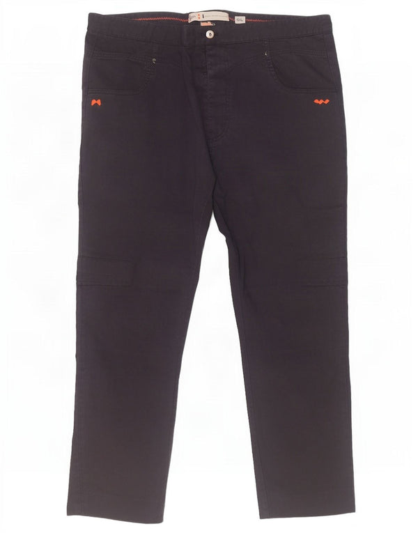 Slam Mens Slim Casual Trousers IT 54 2XL W38 L27 Navy Blue Cotton