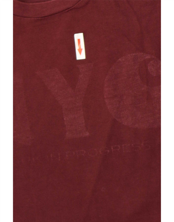 Carhartt Mens Graphic T-Shirt Top Medium Burgundy Cotton