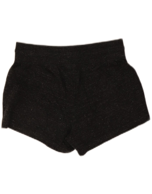 Nike Womens Sport Shorts UK 12 Medium Grey Flecked Cotton