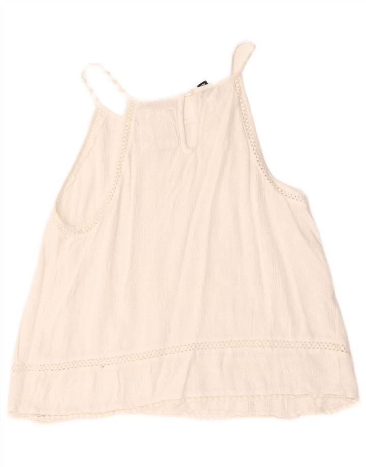 Superdry Womens Sleeveless Oversized Blouse Top UK 10 Small White
