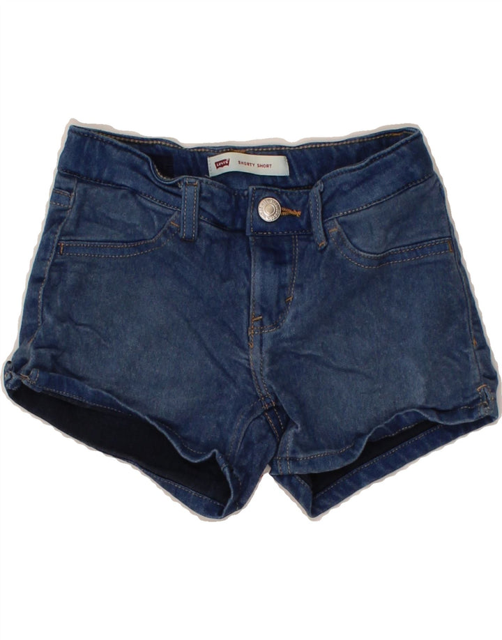 LEVI'S Girls Denim Shorts 6-7 Years W23 Blue Polyester Vintage Levi's and Second-Hand Levi's from Messina Hembry 
