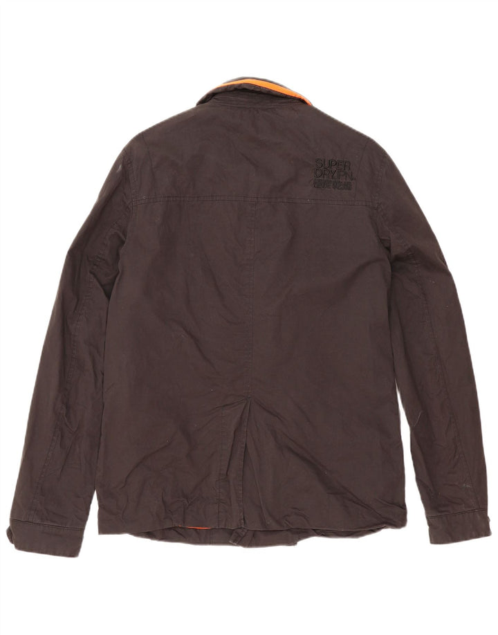 Superdry Womens Pea Coat UK 16 Large Black Cotton