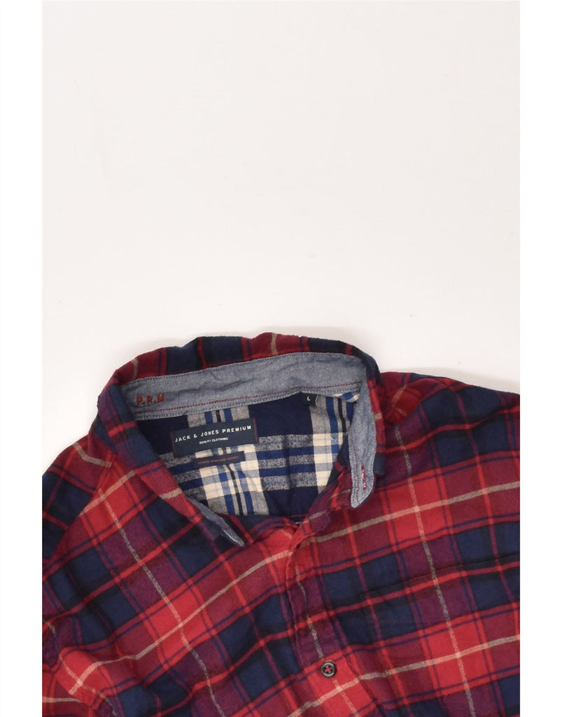 JACK & JONES Mens Flannel Shirt Large Red Check Cotton | Vintage Jack & Jones | Thrift | Second-Hand Jack & Jones | Used Clothing | Messina Hembry 