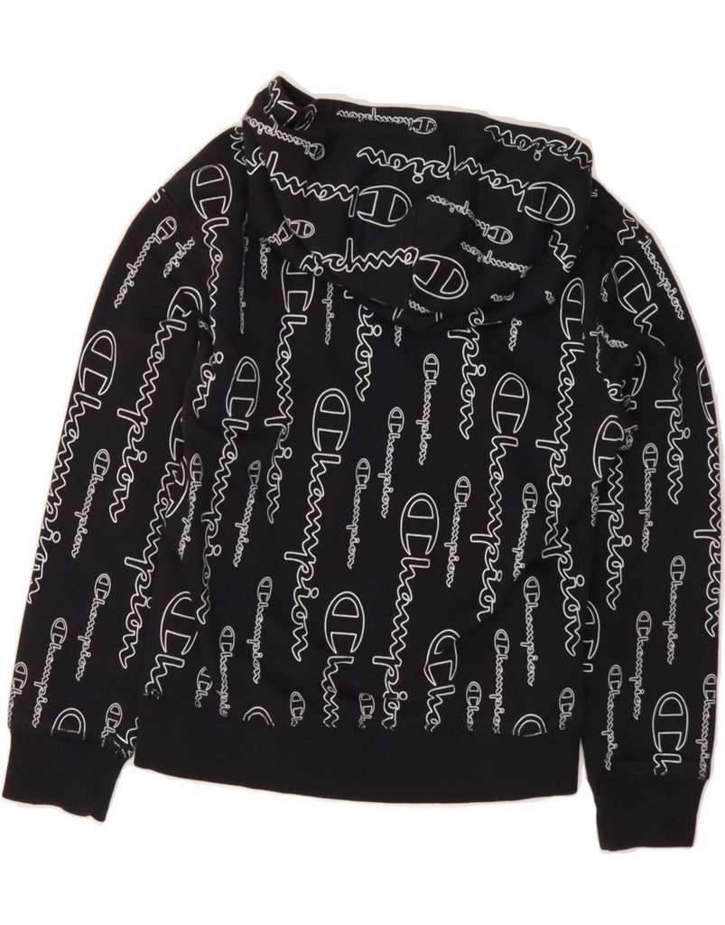 CHAMPION Boys Graphic Hoodie Jumper 9-10 Years Medium Black Cotton Vintage Champion and Second-Hand Champion from Messina Hembry 