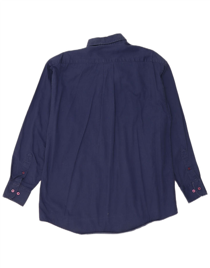 PIERRE CARDIN Mens Shirt Large Navy Blue Cotton