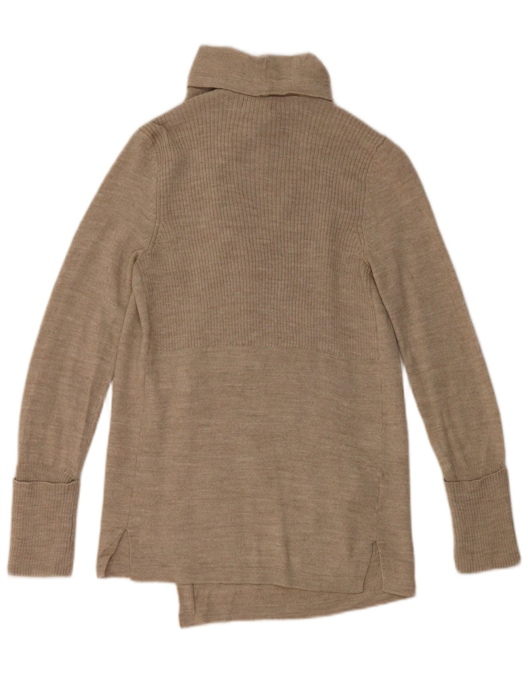 EDDIE BAUER Womens Open Cardigan Sweater UK 6 XS Beige Acrylic