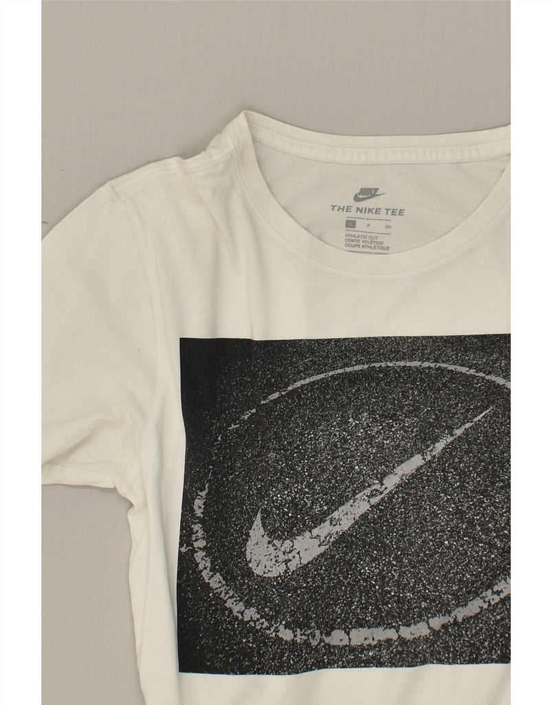 NIKE Mens Athletic Cut Graphic T-Shirt Top Small White Cotton | Vintage Nike | Thrift | Second-Hand Nike | Used Clothing | Messina Hembry 