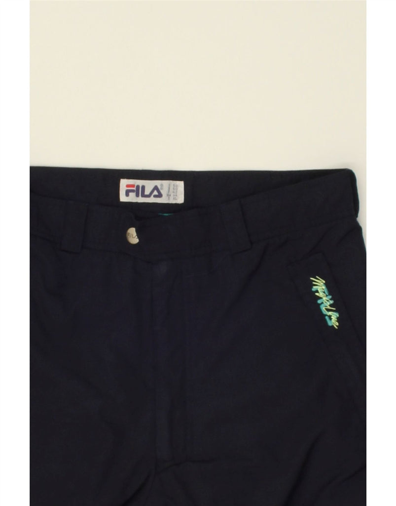 FILA Mens Ski Trousers IT 50 Large Navy Blue Polyamide | Vintage Fila | Thrift | Second-Hand Fila | Used Clothing | Messina Hembry 