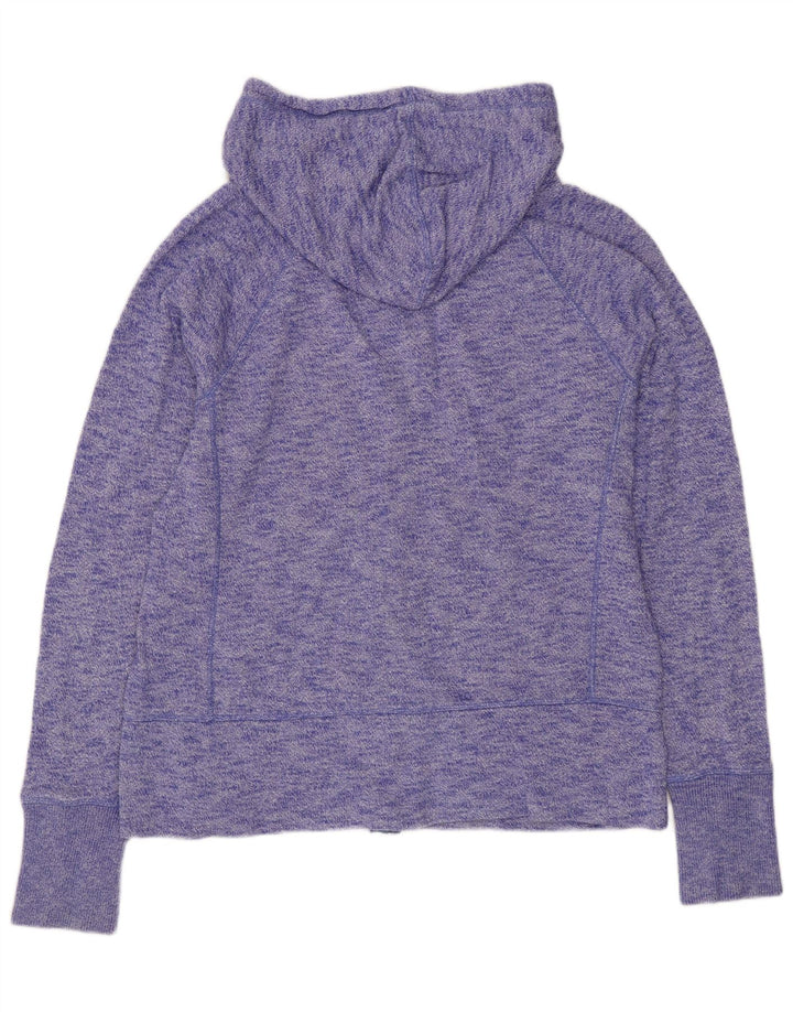 GAP Womens Zip Hoodie Sweater UK 16 Large Purple Flecked Cotton