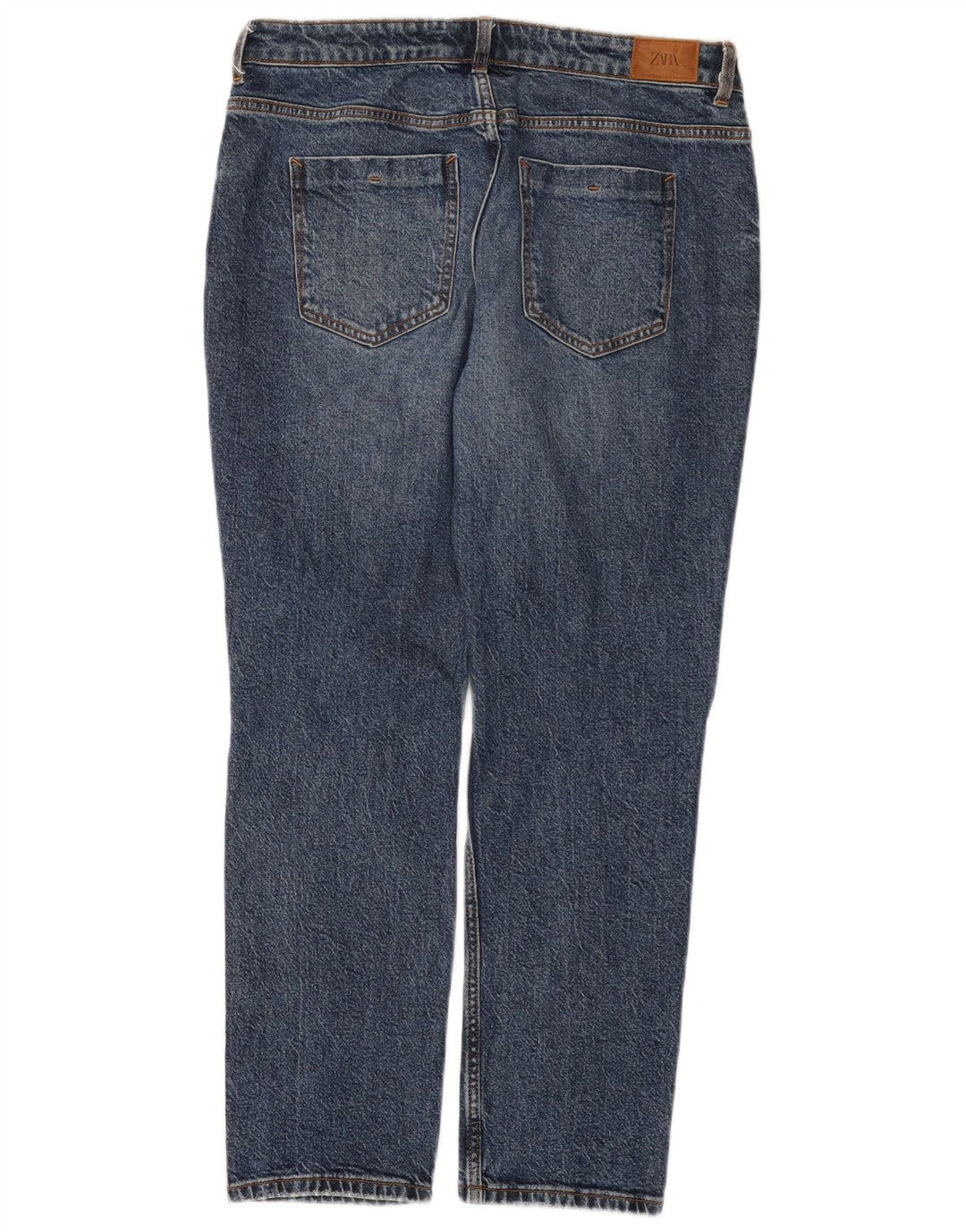 Zara Womens Distressed Straight Jeans EU 40 Medium W30 L28 Blue Cotton