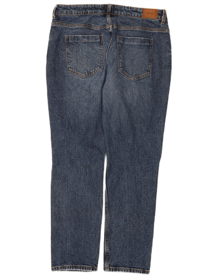 Zara Womens Distressed Straight Jeans EU 40 Medium W30 L28 Blue Cotton
