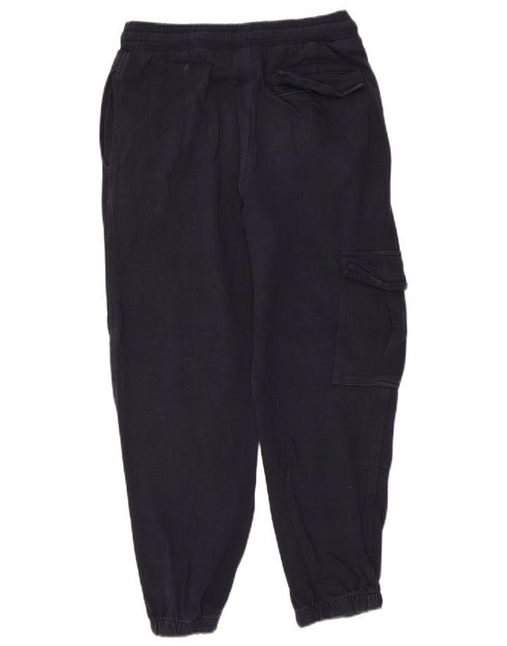 Zara Mens Cargo Tracksuit Trousers Joggers Small Navy Blue Cotton
