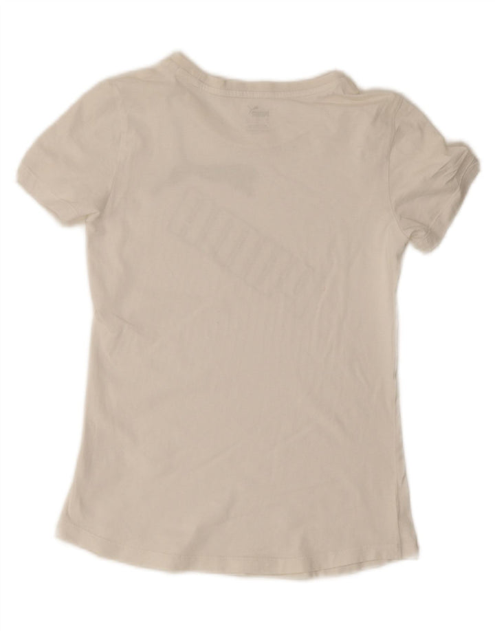 Puma Womens Graphic T-Shirt Top UK 10 Small White