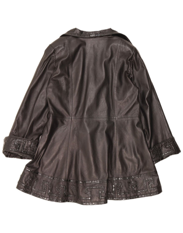 Vintage Womens Leather Jacket UK 14 Medium Black Leather