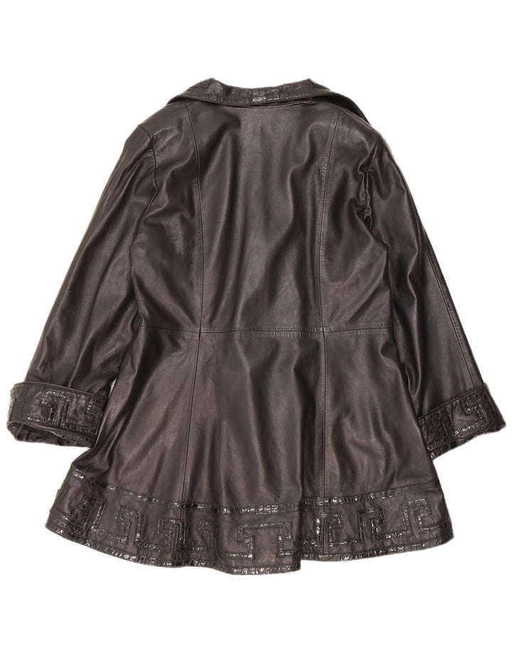 Vintage Womens Leather Jacket UK 14 Medium Black Leather