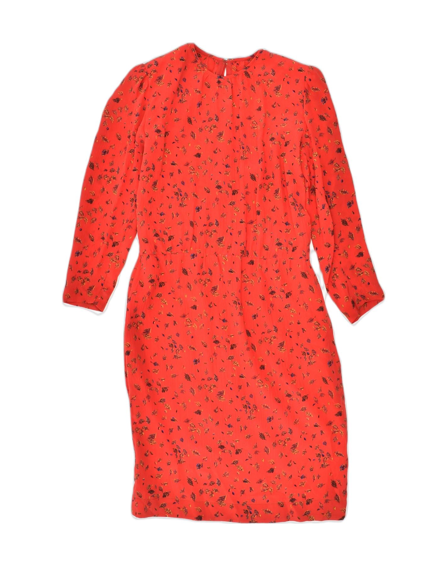 VINTAGE Womens Sheath Dress UK 12 Medium Red Floral Rayon, Vintage &  Second-Hand Clothing Online