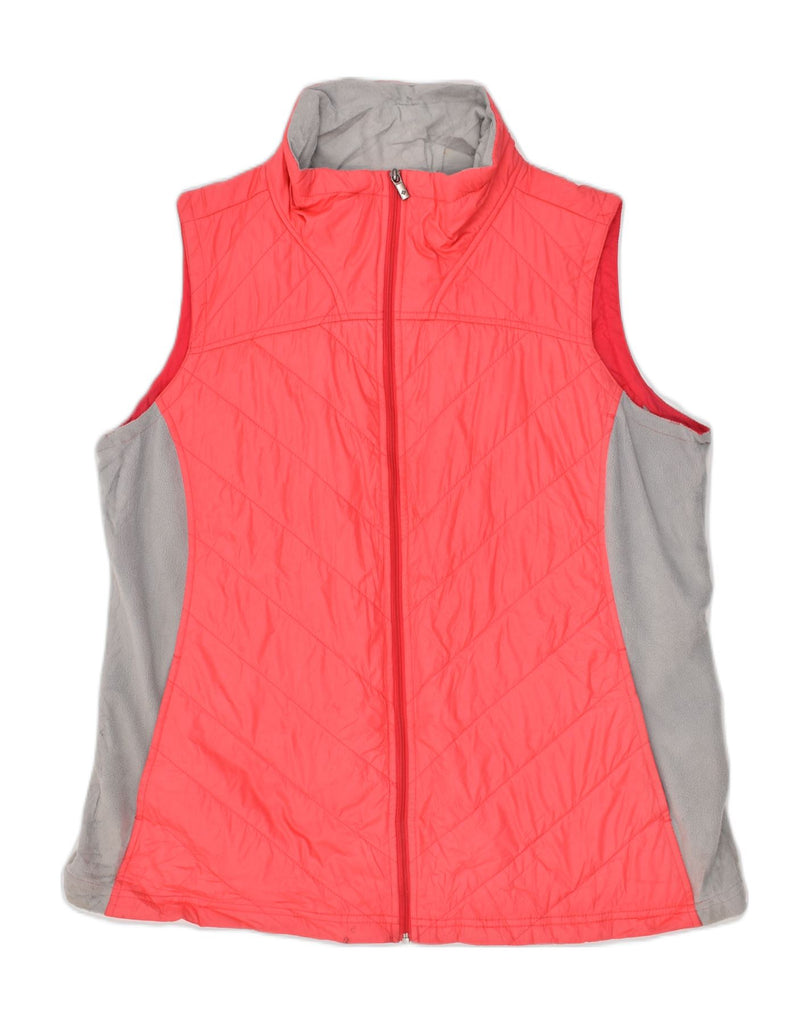 COLUMBIA Womens Gilet UK 18 XL Red Colourblock Polyester | Vintage Columbia | Thrift | Second-Hand Columbia | Used Clothing | Messina Hembry 