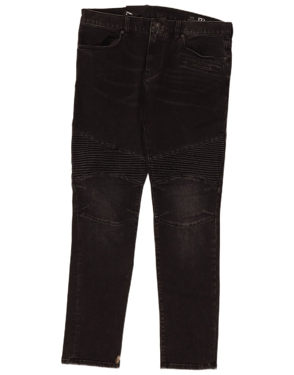 Armani Exchange Mens Biker Skinny Jeans W36 L31 Black Cotton