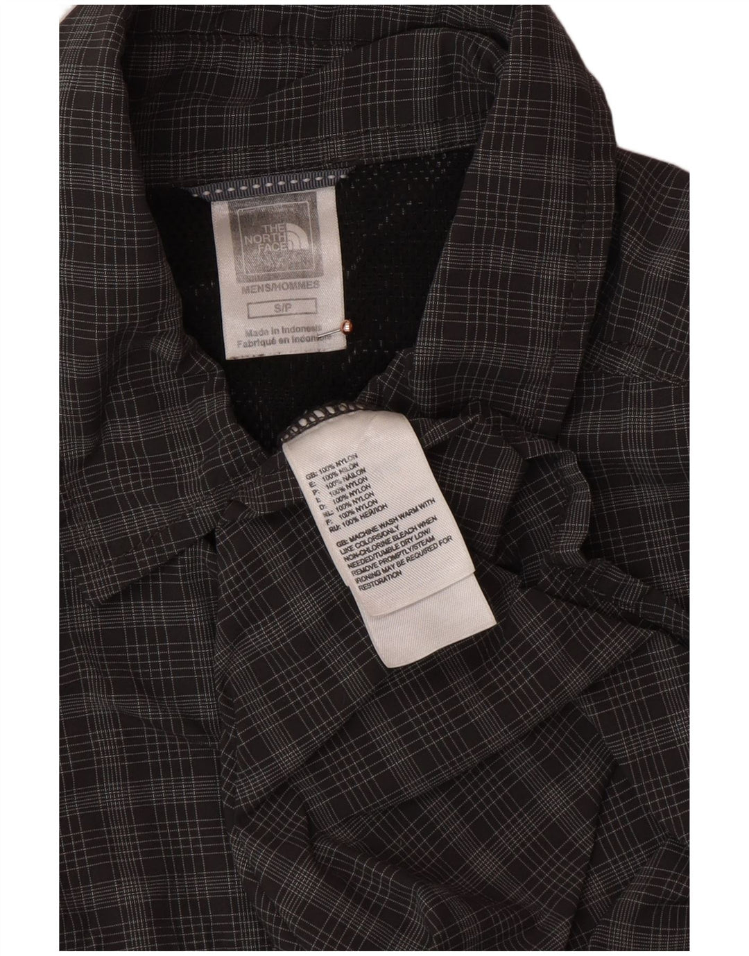 THE NORTH FACE Mens Shirt Small Grey Check Nylon