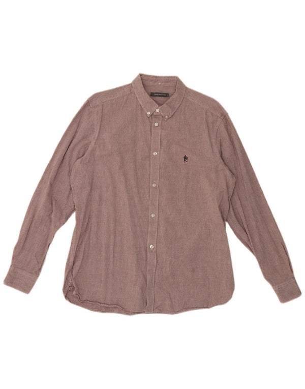French Connection Mens Shirt XL Purple Cotton