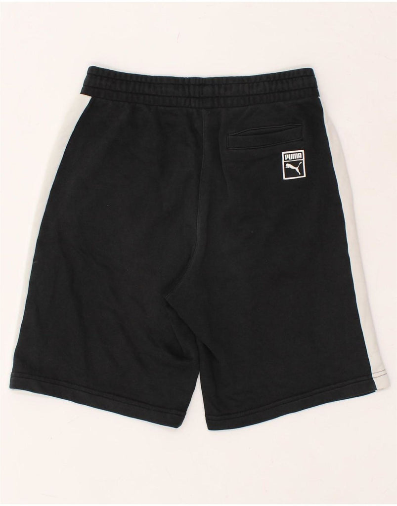 PUMA Boys Sport Shorts 13-14 Years Black Colourblock Cotton | Vintage Puma | Thrift | Second-Hand Puma | Used Clothing | Messina Hembry 