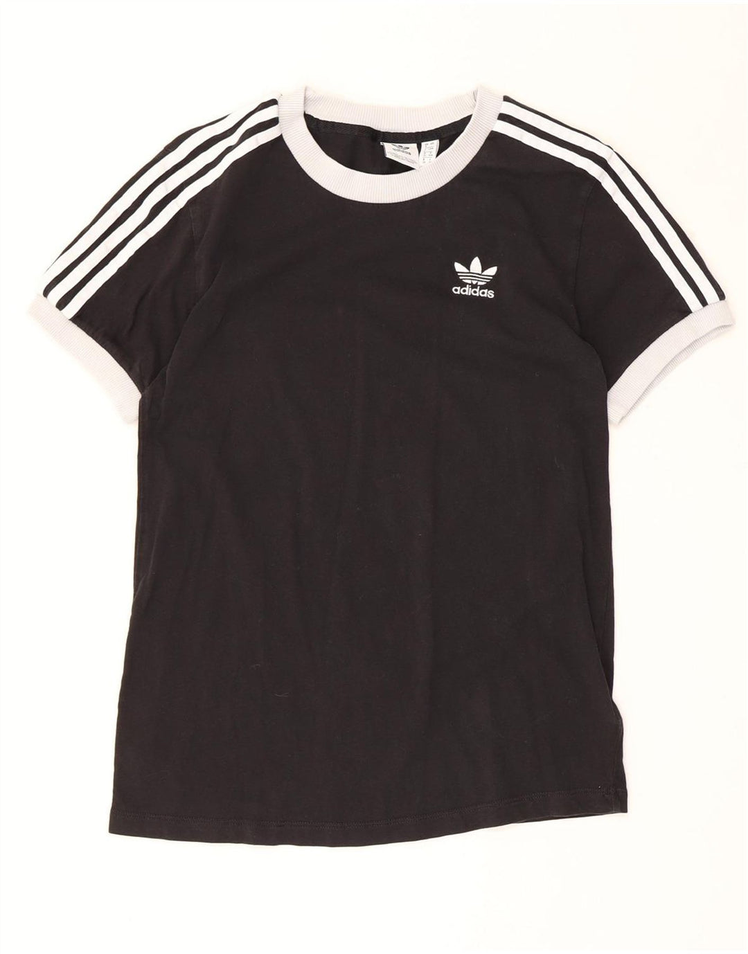 ADIDAS Womens T-Shirt Top UK 4 XS Black Cotton