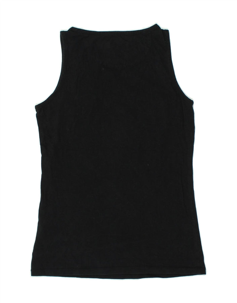 ADIDAS Womens Graphic Vest Top EU 38 Medium Black Cotton | Vintage Adidas | Thrift | Second-Hand Adidas | Used Clothing | Messina Hembry 