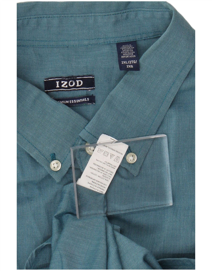 IZOD Mens Shirt 2XL Blue Cotton