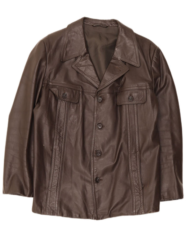 Vintage Mens Leather Jacket UK 38 Medium Brown