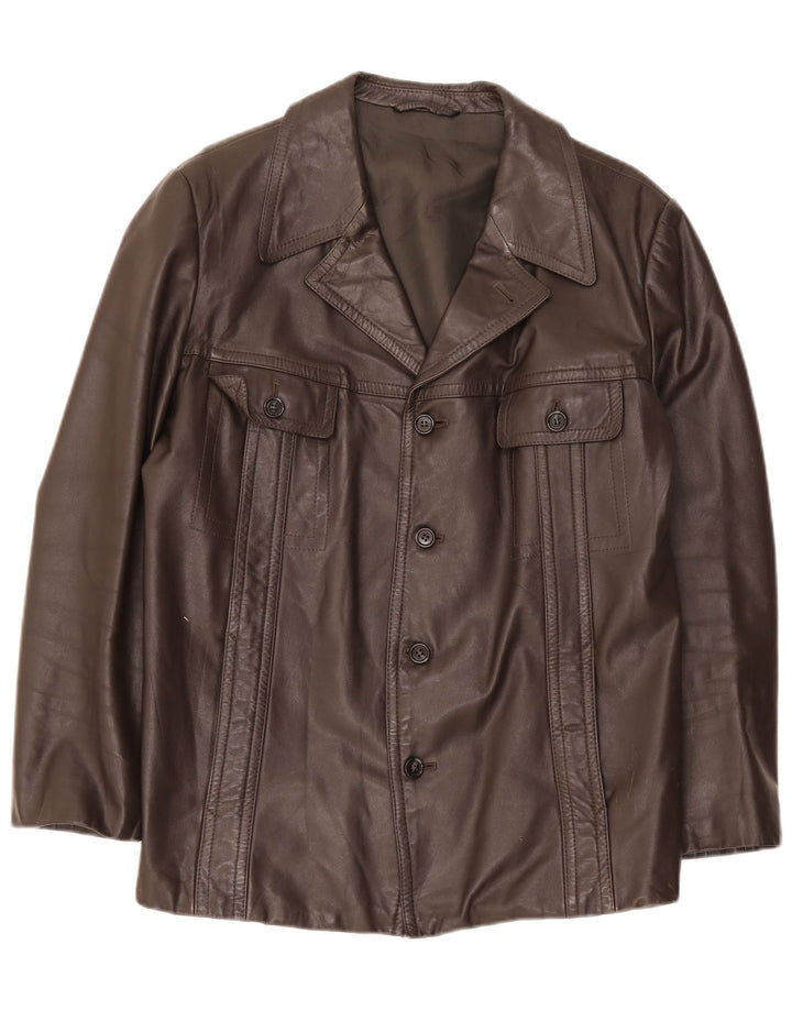Vintage Mens Leather Jacket UK 38 Medium Brown