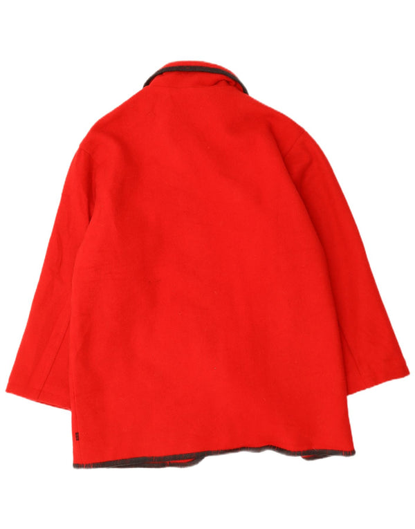Woolrich Womens Oversized Overcoat UK 14 Medium Red Wool