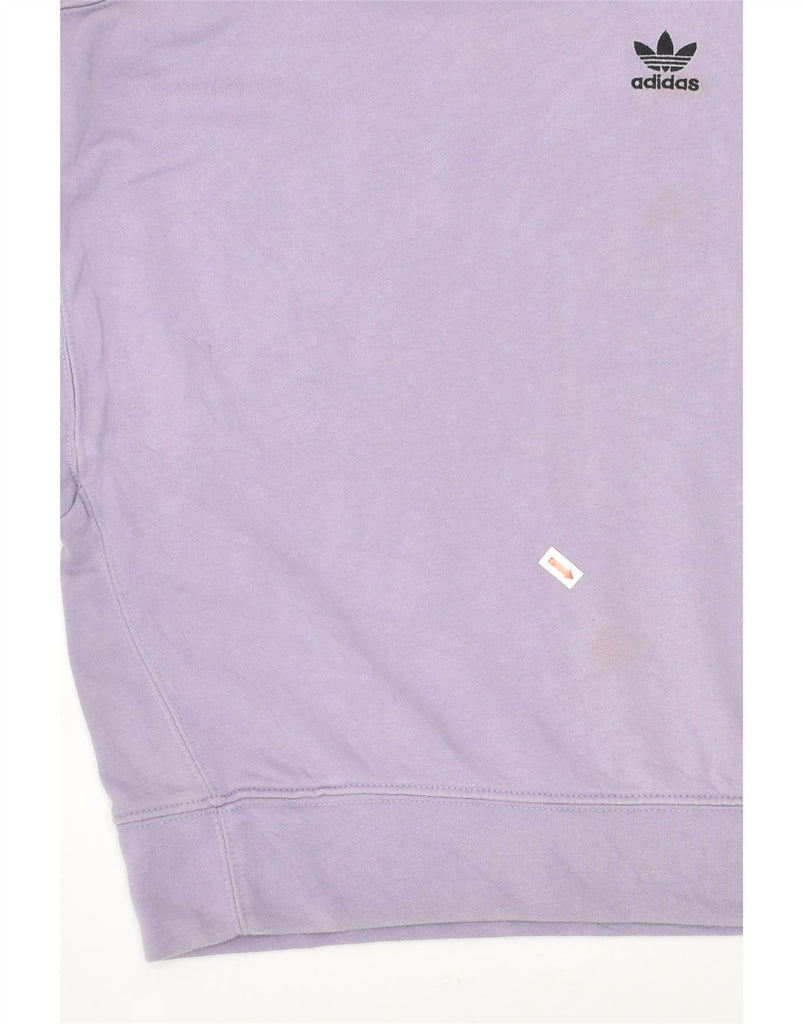 ADIDAS Womens Hoodie Jumper UK 16 Large Purple Cotton | Vintage Adidas | Thrift | Second-Hand Adidas | Used Clothing | Messina Hembry 