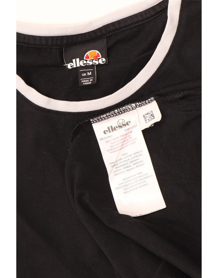 Ellesse Mens T-Shirt Top Medium Black Cotton