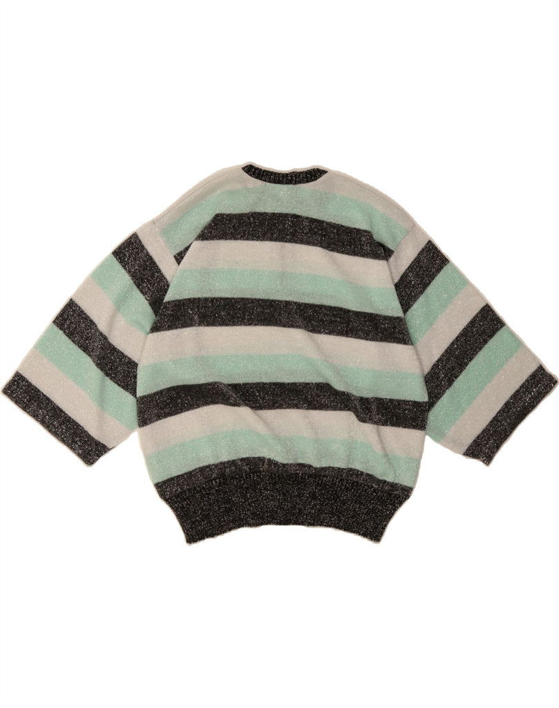 VINTAGE Womens Crew Neck Jumper Sweater UK 18 XL Multicoloured Striped Vintage Vintage and Second-Hand Vintage from Messina Hembry 